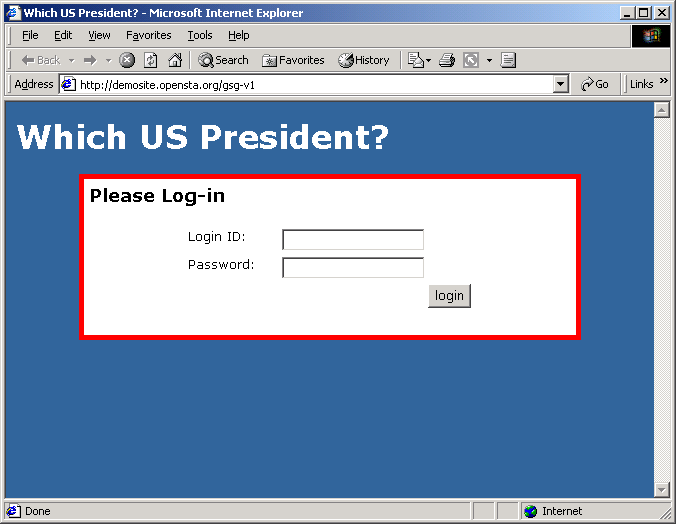 Web Site Login