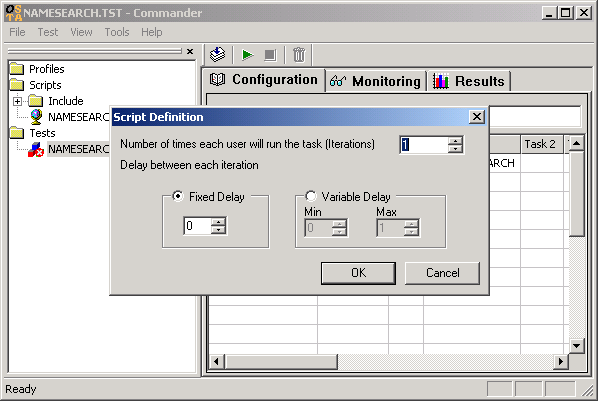 Script Definition Dialog